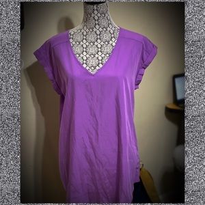 Express V-Neck Top Lavender / Light Purple Sz L